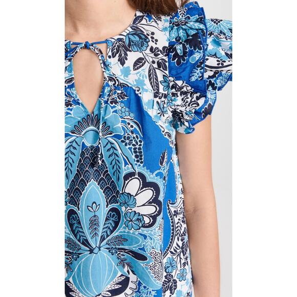 NWT Anthropologie Love the Label 'Clemintine' Short Flutter Sleeve Top Size XS - Picture 2 of 6